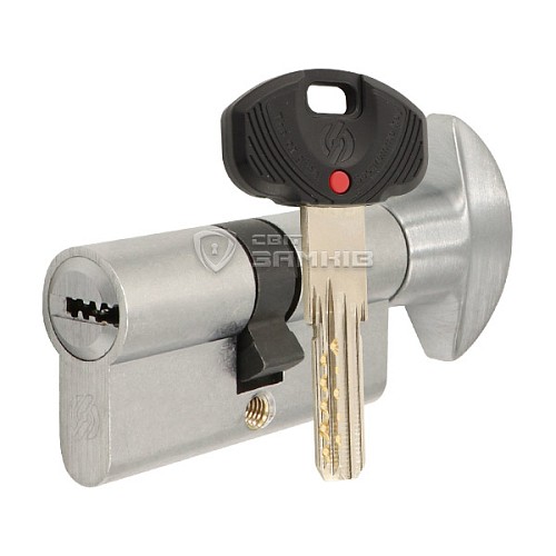 Циліндр SECUREMME K2 90T (45*45T) матовий хром - Фото №1