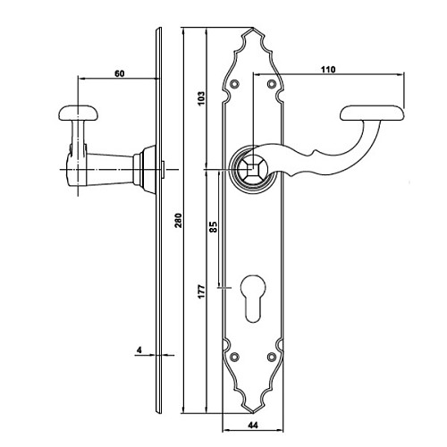 Ручки на планці AMIG мод.100РВ 85 мм чорні - Фото №3