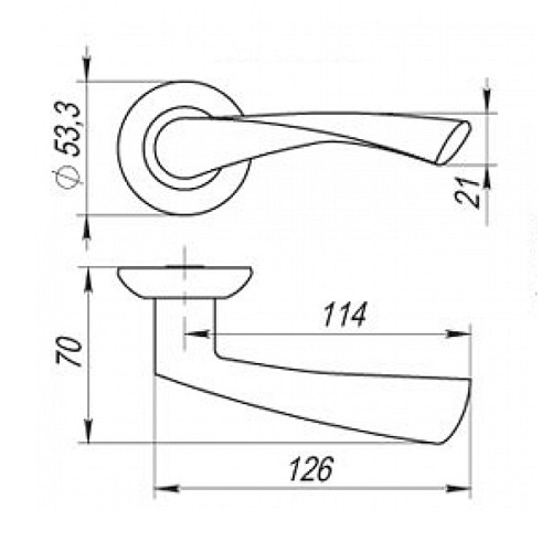 Ручки на розеті APECS Megapolis "New-York" H-0823-A Nis нікель матовий - Фото №2
