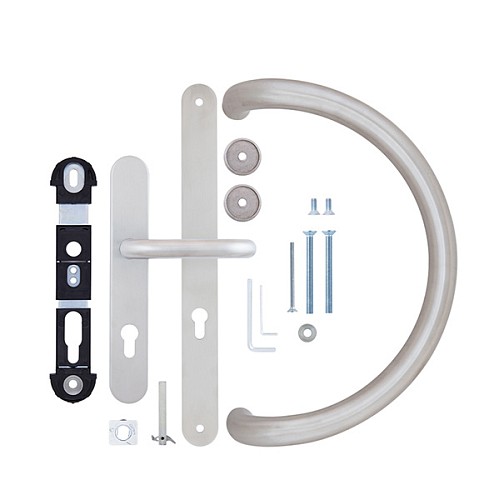 Ручка скоба ROSTEX D 390 фіксована-нажимна 85 (комплект) нержавіюча сталь матова - Фото №7