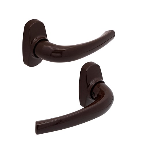 Ручки на розеті OZEN AA-258 з накладками KH коричневий - Фото №1