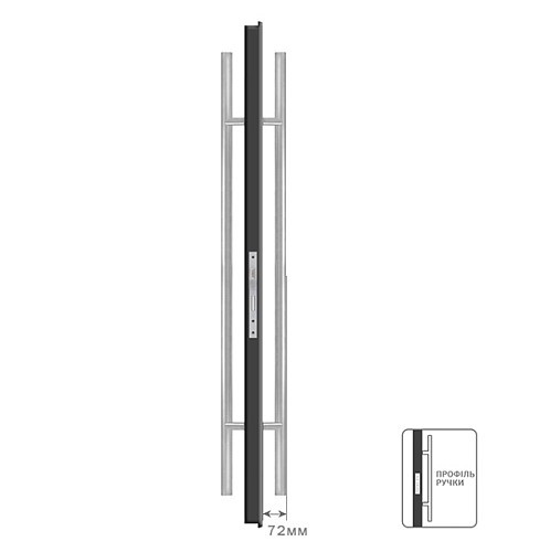 Ручка скоба ROSTEX Delta 1800/1400 (комплект) нержавеющая сталь матовая  - Фото №2