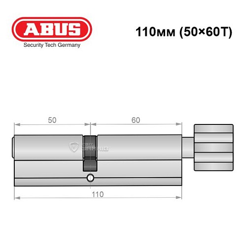 Цилиндр ABUS S60P 110T (50*60T) никель - Фото №7
