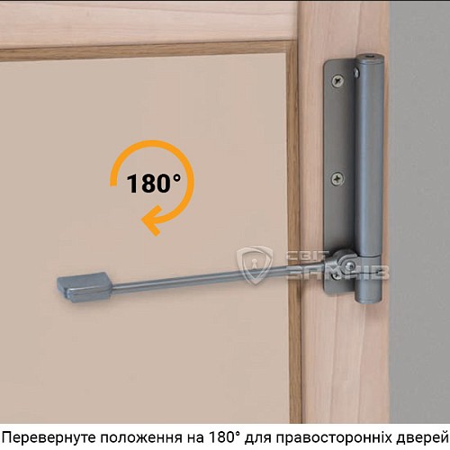 Дотягувач для хвіртки ALDEGHI LUIGI 114CS170S лівий CS сатин хром - Фото №5