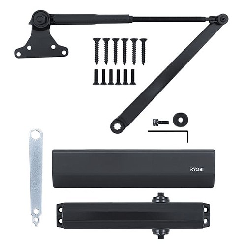 Доводчик RYOBI DS-2055P BC PRL с фиксацией до 80кг Серый Антрацит - Фото №8