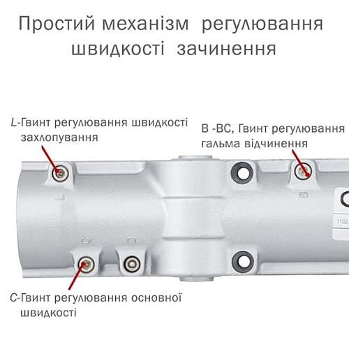 Дотягувач ABLOY DC335 RP BC EN3-5 без тяги до 100кг FIRE Сірий - Фото №3