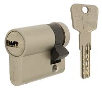 Циліндр половинка TITAN K5 50 (40*10) нікель сатин 3 ключа