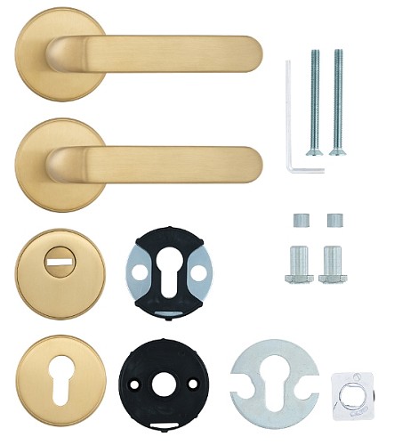 Ручки на розетте с протектором ROSTEX Rotondum нержавеющая сталь матовая титан PVD - Фото №6