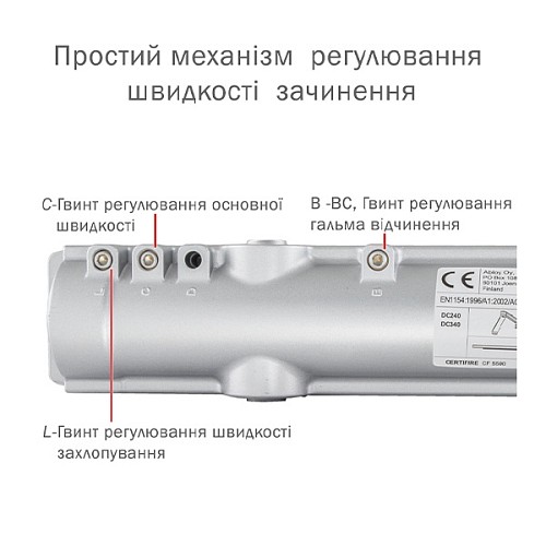 Доводчик ABLOY DC240 RP BC EN2-6 без тяги до 120кг FIRE Черный - Фото №7