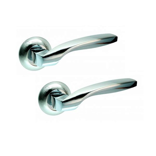 Ручки на розеті KEDR R10.045-AL сатин/хром - Фото №1