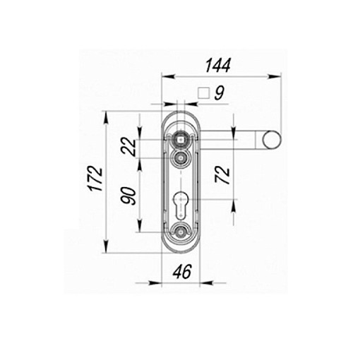 Ручки противопожарные на планке KEDR 1919В нажимная-фиксированная BLACK черные  - Фото №2