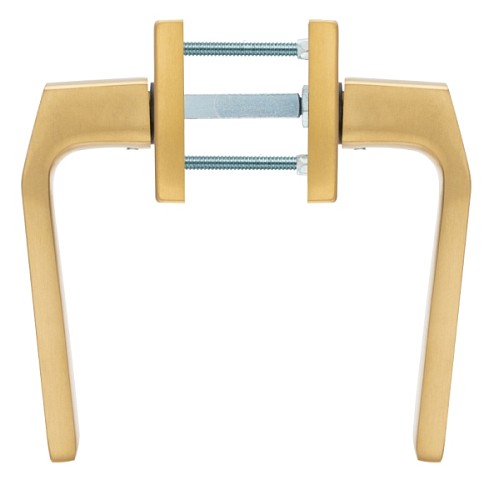 Ручки на розеті з протектором ROSTEX Quadrum нержавіюча сталь матова титан PVD - Фото №5