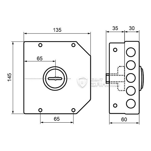 Замок накладной ЭЛЬБОР Гранит 1.06.52 MA (BS64мм) - Фото №3