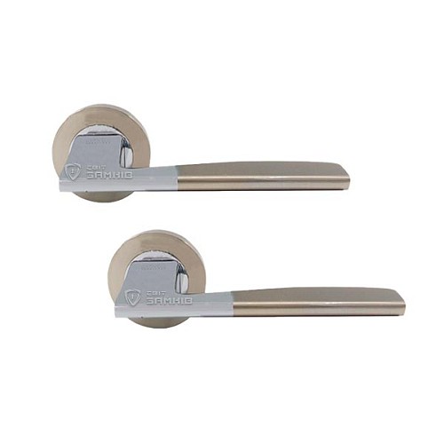 Ручки на розеті MVM Z-1220 (T2-E3) SN/CP матовий нікель/полірований хром - Фото №1