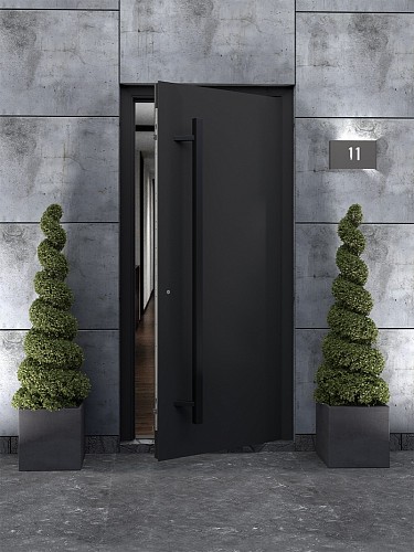 Ручки скобы WALA QA45RX 1600/1200.45 (комплект) труба 40*20 черный матовый - Фото №2