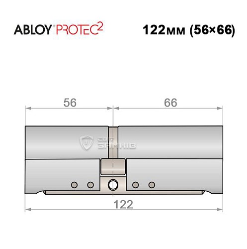 Циліндр ABLOY Protec2 122 (56*66) хром полірований  - Фото №4