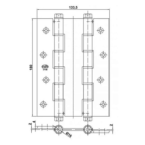 Петля барная AMIG мод.3035 180x133x4 мм бронза  - Фото №2