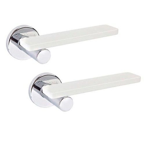 Ручки на розетте DND by MARTINELLI Minima ZCBI хром/белый - Фото №1