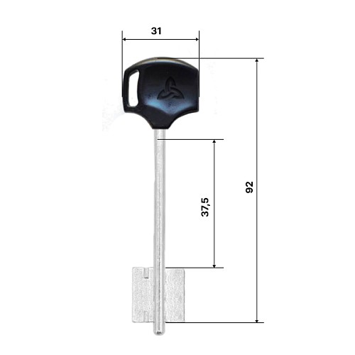 Механізм замка CLASS 0641 (BS66,5*42мм) SN сатин правий (латунний ключ) - Фото №4