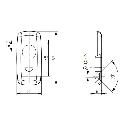 Комплект накладок MEDOS Merkury под цилиндр серый - Фото №2