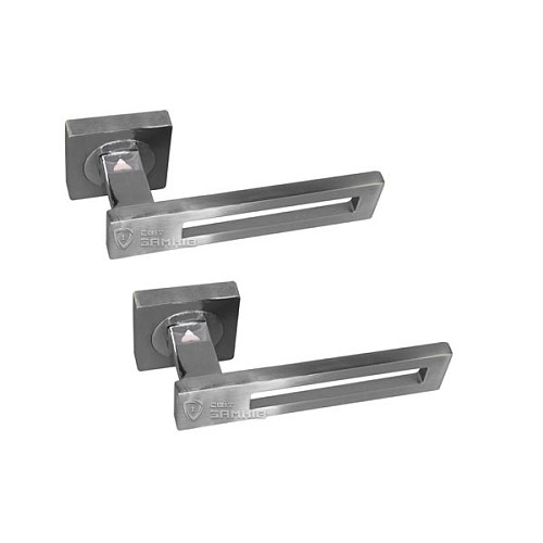 Ручки на розетте KEDR R08.084-AL SN/CP сатин/хром - Фото №1