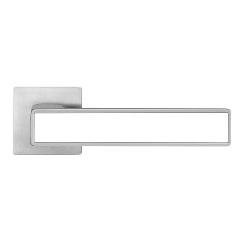 Ручки на розетте MVM/Linde A-2015 (T20-E20) MC / WHITE матовый хром с белой вставкой - Фото №2