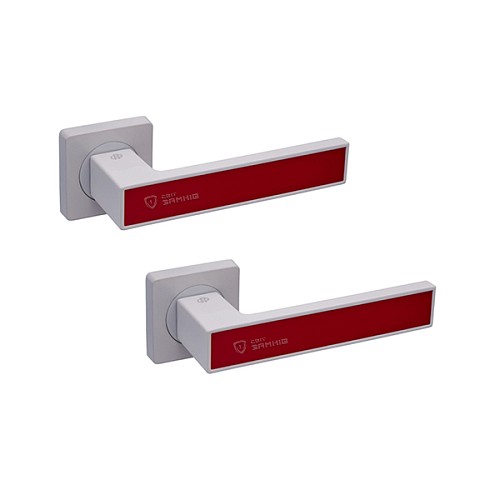 Ручки на розеті GAVROCHE Magnium AL-A1 WHITE/RED білий/червоний - Фото №1