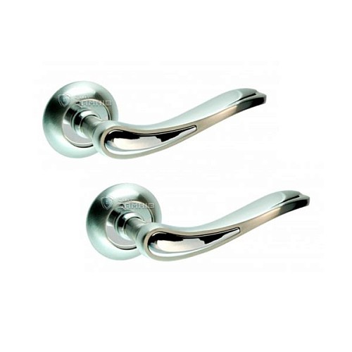 Ручки на розетте KEDR R10.064-AL SN/CP сатин/хром - Фото №1