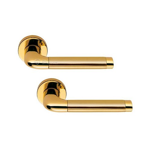 Ручки на розетте COLOMBO Taipan LC11 (CD49BZGG-CD43G) полированная латунь/матовое золото - Фото №1