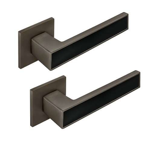 Ручки на розетте MVM/Linde A-2015 (T20-E20) MA/BLACK матовый антрацит с черной вставкой - Фото №1