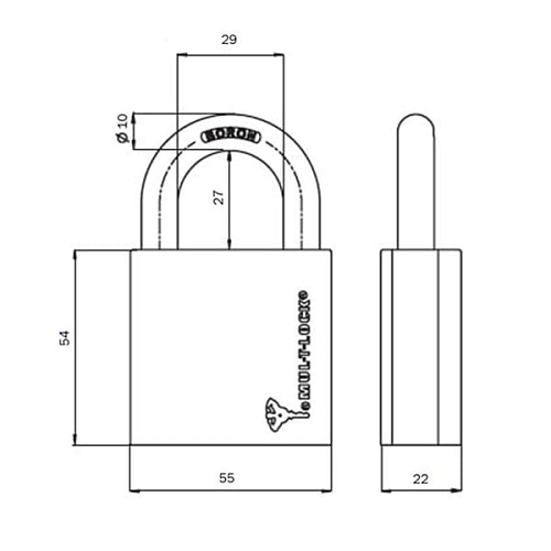 Замок навісний MUL-T-LOCK G55 ClassicPRO (2 ключа) - Фото №7