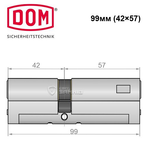 Циліндр DOM Diamant 99 (42*57) нікель сатин - Фото №4