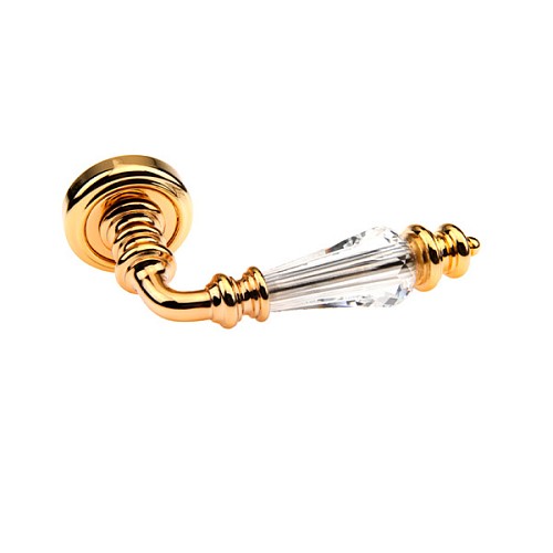 Ручки на розетте FADEX Siena 472V Swarovski O01 золото 24К - Фото №2