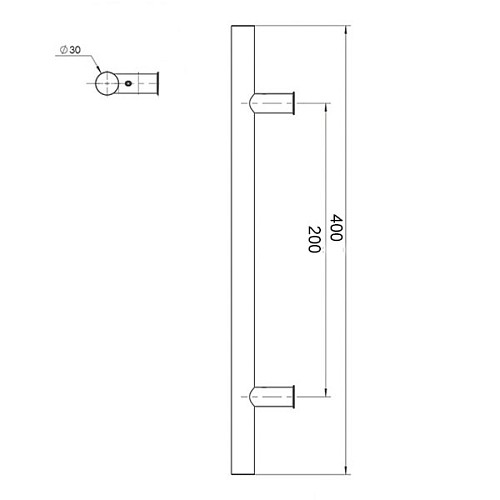 Ручки скобы ABELIX Aspen L: 400mm X: 200-90° 30mm SS нерж. сталь (комплект) - Фото №8