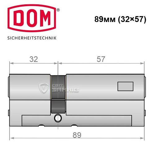 Циліндр DOM Diamant 89 (32*57) нікель сатин - Фото №4