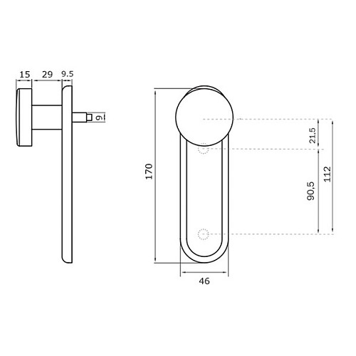 Ручка антипаника на планке ISEO 032425 фиксированная черная глухая - Фото №5
