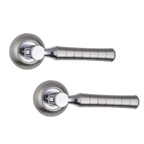 Ручки на розеті SIBA Pisa (R02) матовий нікель/хром - Фото №1