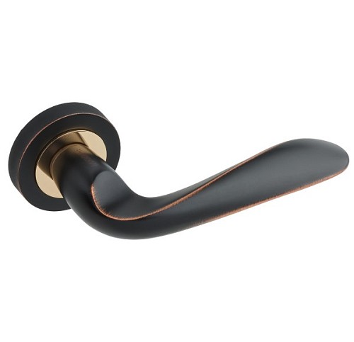 Ручки на розетте GAVROCHE Aurum Au-Z2 ORB/PB черный с патиной/золото - Фото №3