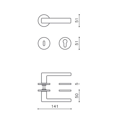 Ручки на розеті OLIVARI Planet B CA хром глянцевий/матовий - Фото №3
