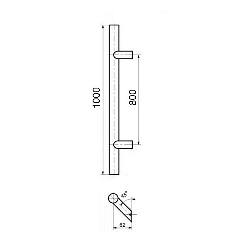 Ручка скоба ZENK METAL Manyas 1000/800.45 (внутрішня) нержавіюча сталь - Фото №2