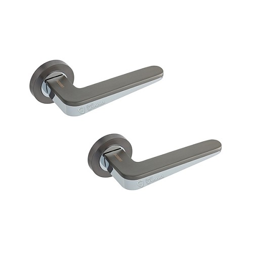 Ручки на розетте GAVROCHE Palladium Pd-Z2 MBN/CP графит/хром - Фото №1