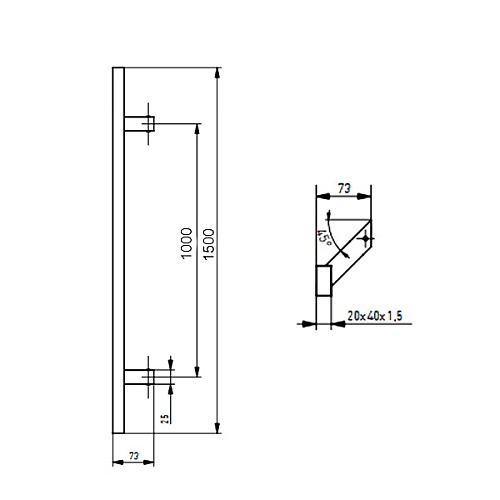 Ручки скобы MEDOS PR Lisbon 1000/1500.45 (комплект) труба 40*20 черные - Фото №7