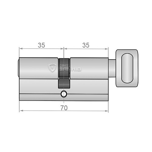 Циліндр Protect 70T (35*35T) вороток хром - Фото №6