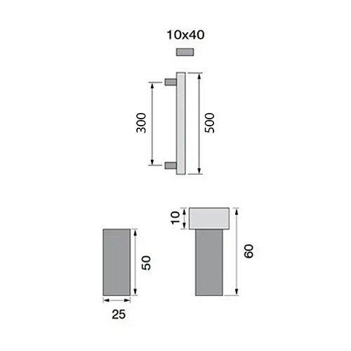 Ручка скоба FIMET 841S 500/300 (половинка) нержавіюча сталь  - Фото №2