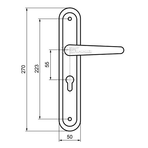 Ручки на планці OZCANLAR Yakut Yale 55 матова бронза - Фото №4
