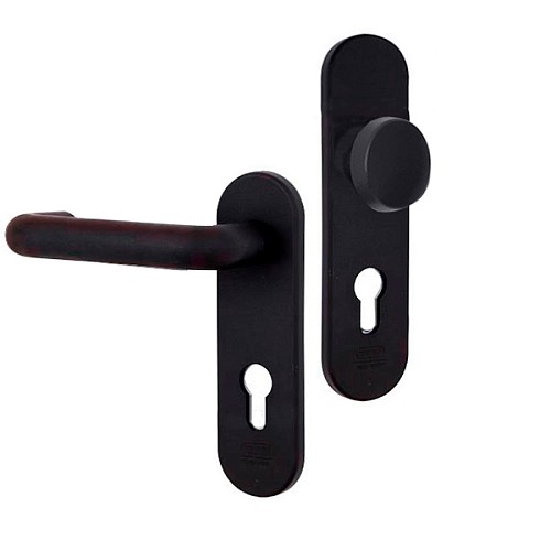 Ручки противопожарные на планке KEDR 1919В нажимная-фиксированная BLACK черные  - Фото №1