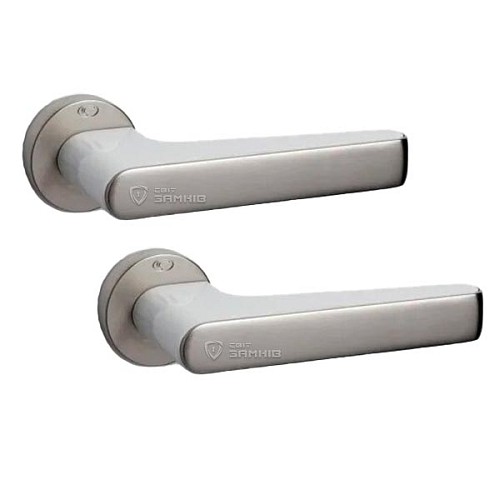 Ручки на розеті CONVEX 2015 (2015) нікель матовий/білий - Фото №1