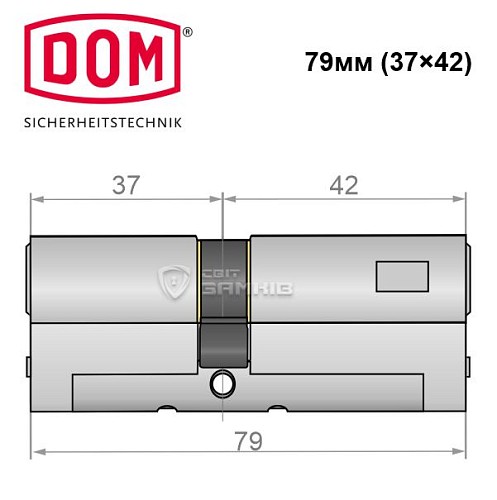Циліндр DOM Diamant 79 (37*42) нікель сатин - Фото №4