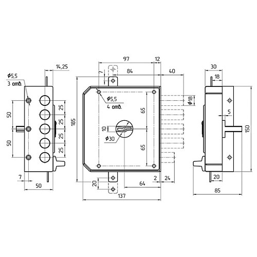 Замок накладной МЕТТЕМ ЗН4 032.1.1 (BS64мм) - Фото №5