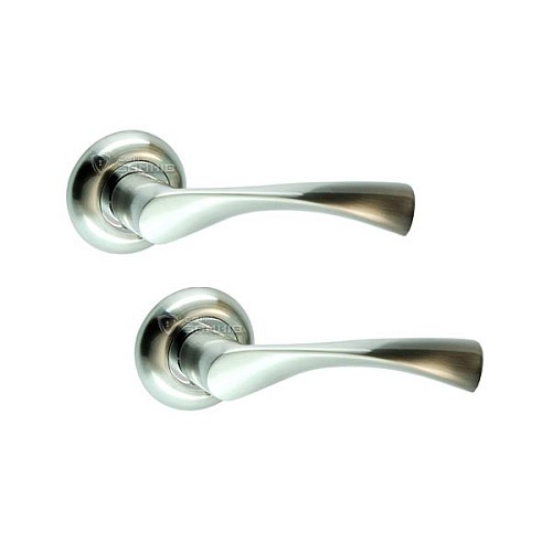 Ручки на розетте KEDR R10.023-AL SN/CP сатин/хром - Фото №1